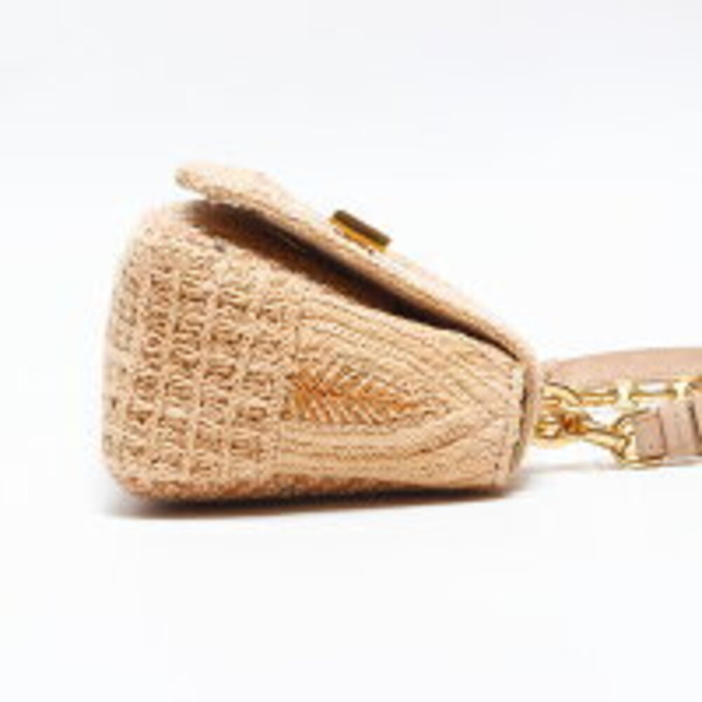 Christian Dior Caro Chain Raffia Shoulder Bag Beige - Picture 4 of 13